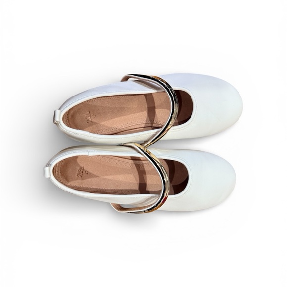 Zara metallic strap ballet flats size 37 - Picture 4 of 9